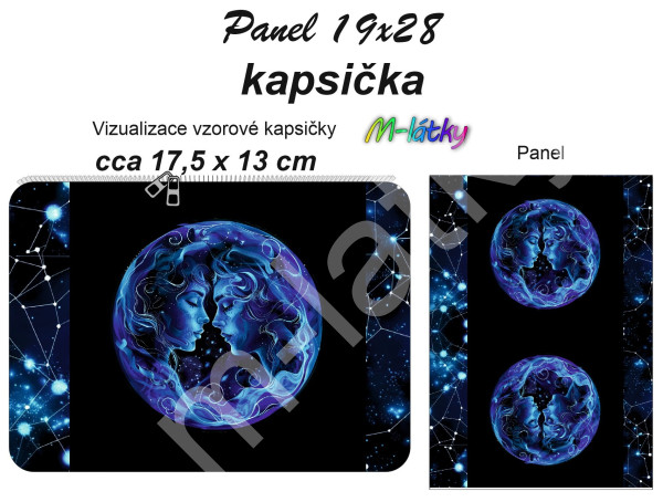 Panel k ušití - kapsička k nákupní tašce/kosmetická taštička - (1)