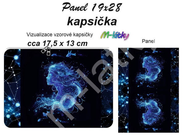 Panel k ušití - kapsička k nákupní tašce/kosmetická taštička - (1)