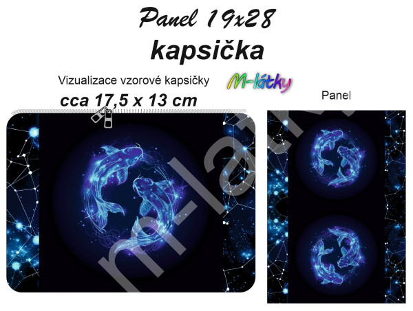 Panel k ušití - kapsička k nákupní tašce/kosmetická taštička - (1)