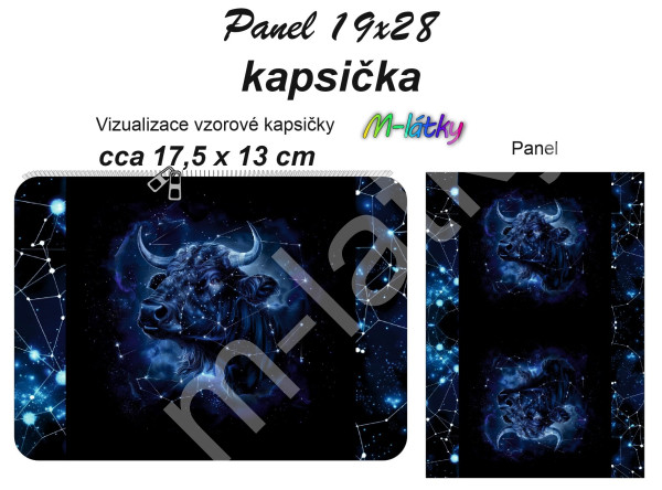 Panel k ušití - kapsička k nákupní tašce/kosmetická taštička - (1)