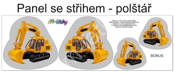 Panel k ušití  - 3D dekorativní polštář - roboti (2)