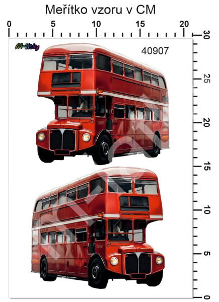 Nažehlovačky - velikost archu A4 - Londýnský autobus (1)