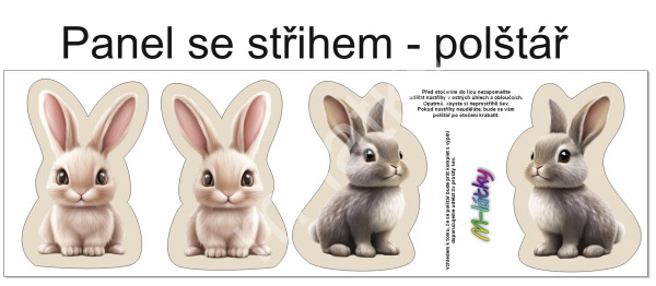 Panel k ušití  - 3D dekorativní polštář velikost L - panda červerná (2)