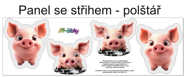 Panel k ušití  - 3D dekorativní polštář velikost L - plameňák (2)