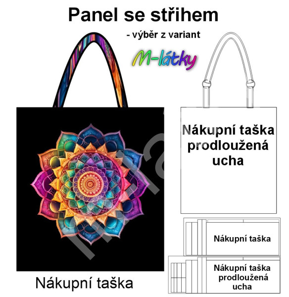 Panel k ušití  - nákupní taška/nákupní taška s prodluženými uchy - manala (1)