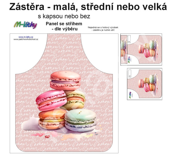 Panel k ušití  - Zástěra - malá, střední nebo velká - s kapsou nebo bez  - výběr z variant a materiálů - Vánoční perníčky (1)