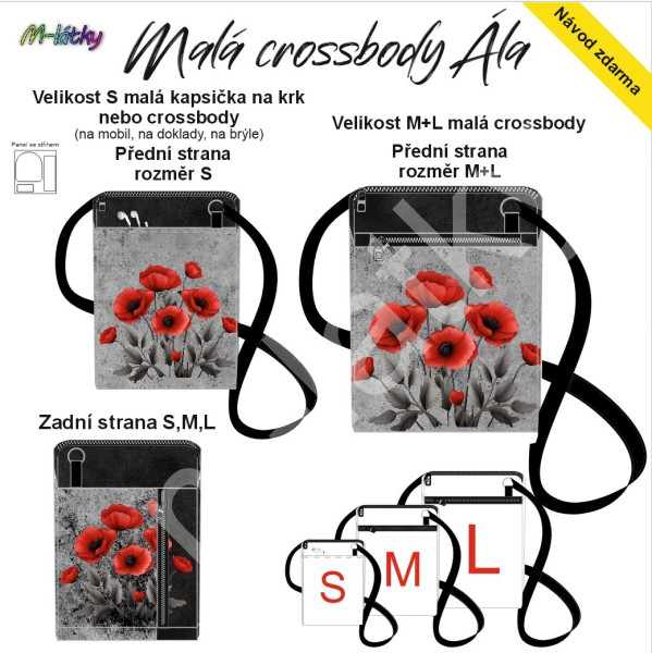 Panel - Taštička Ála (obal na mobil) - vlčí máky (2)