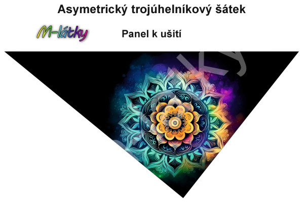 Panel k ušití - asymetrický trojúhelníkový šátek (šátko šála) - Steampunk liška (2)