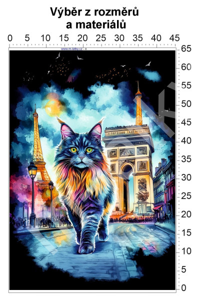 Panel  - výběr z rozměrů - Kočka v zahradě (1)