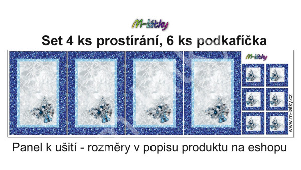 Panel k ušití -  4 ks prostírání + 6 ks podkafíčka (1)