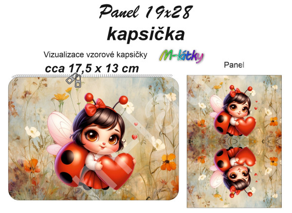 Panel k ušití - kapsička k nákupní tašce/kosmetická taštička - Zebra (1)