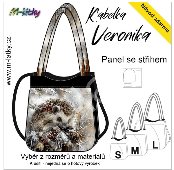Panel se střihem - kabelka Veronika - Modré gothic růže (2)