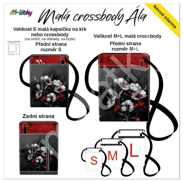 Panel - Taštička Ála (obal na mobil) - máky (3)