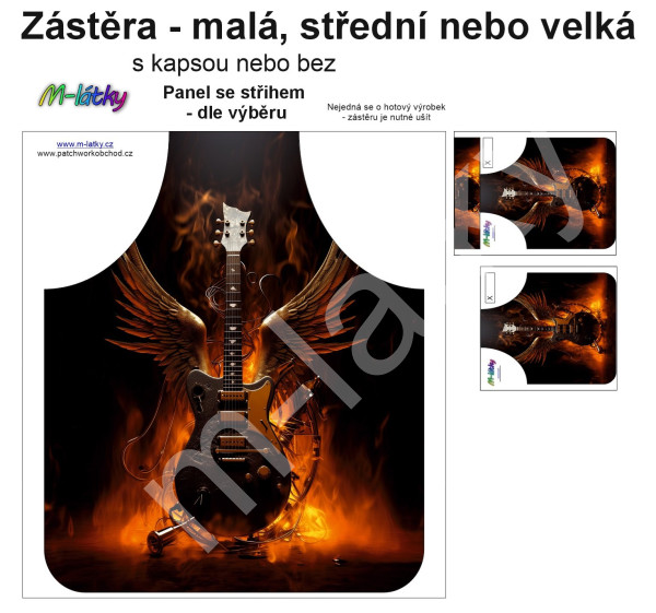 Panel k ušití  - Zástěra - malá, střední nebo velká - s kapsou nebo bez  - výběr z variant a materiálů - Beruška (1)