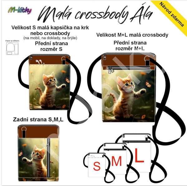 Panel - Taštička Ála (obal na mobil) - Kotě (3)