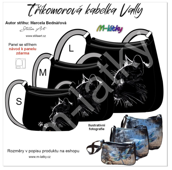 B Panel se střihem - tříkomorová kabelka Vally - Mandala (3)