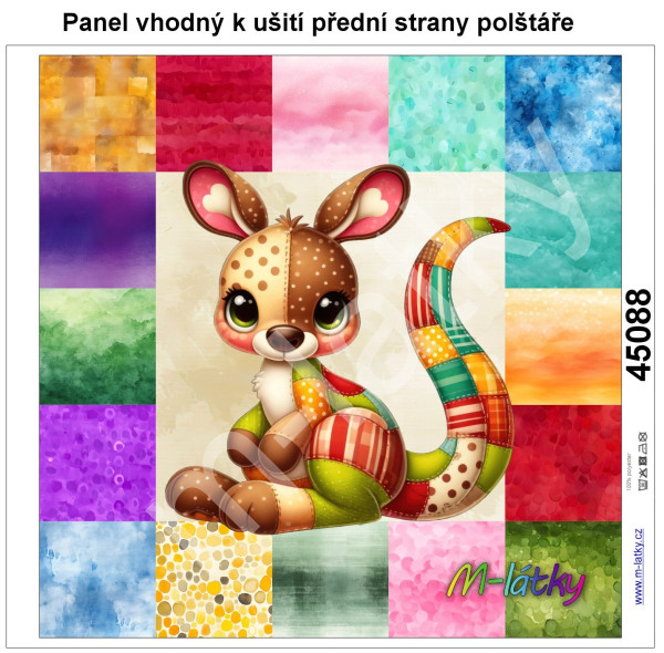 Panel k ušití  - dekorativní polštář - Patchworková zvířátka - chobotnice (1)