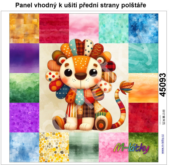 Panel k ušití  - dekorativní polštář - Patchworková zvířátka - králík (1)