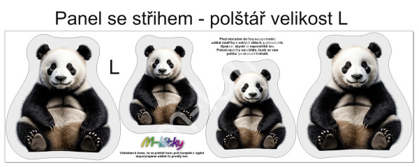 Panel k ušití  - 3D dekorativní polštář velikost L-tlapka - bígl (2)