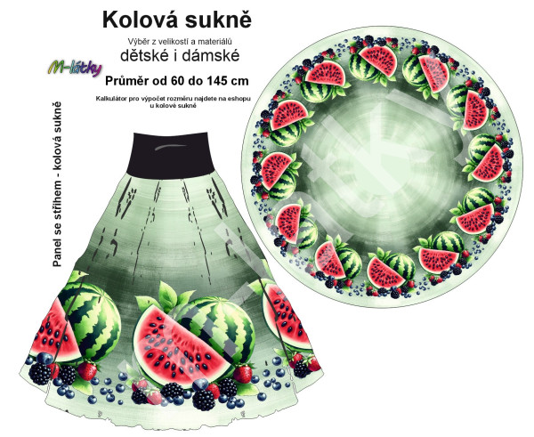 Panel - kolová sukně  výběr z průměru  od 60 do 145 cm - koně (1)