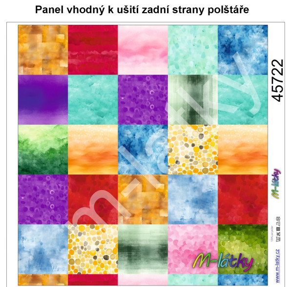 Panel k ušití  - dekorativní polštář - zadní strana  - pampelišky (1)