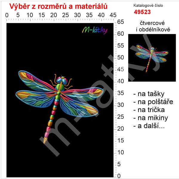 Panel - výběr z rozměrů - vzhled výšivky motýl (1)