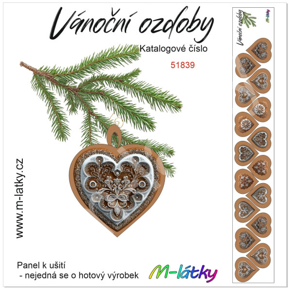 Panel vánoční ozdoby -  perníčky (1)