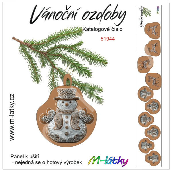Panel vánoční ozdoby -  vánoční perníčky hvězdy 2x6 ks (1)