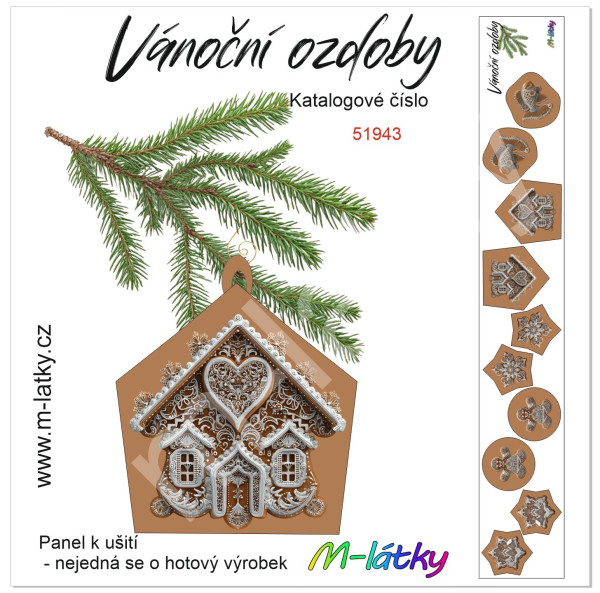 Panel vánoční ozdoby -  vánoční perníčky hvězdy 2x6 ks (1)