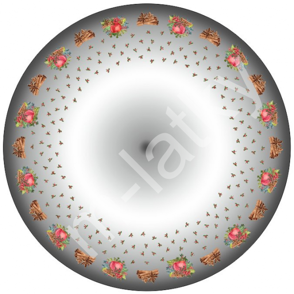 Podložka  pod stromeček / ubrus - vánoční - zelená - průměr cca 70cm (1)