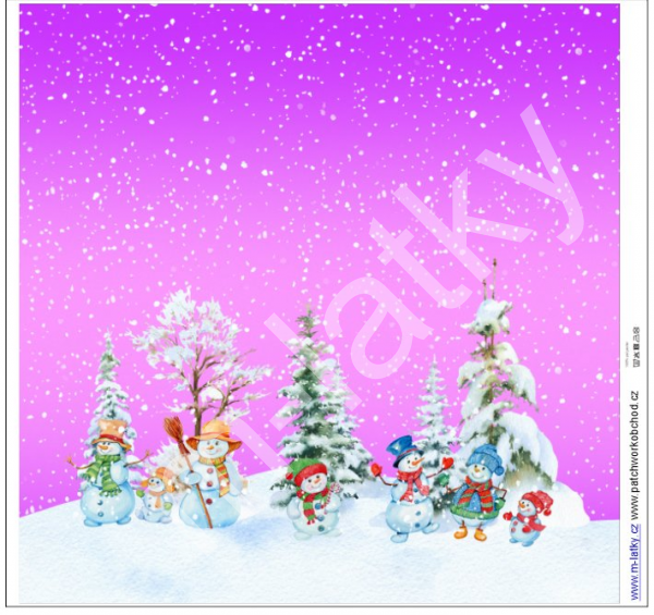 Panel - vánoční polštář - sněhuláci (1)