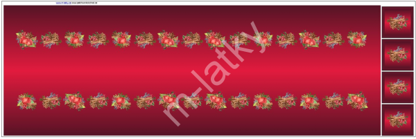 Panel vánoční ubrus -  rozměr cca 142x50 cm + 4 podkafíčka (1)