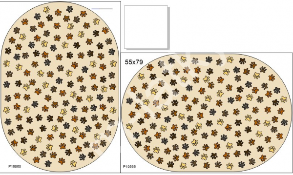 Pelíšek ovál  -  rozměr cca 70x100 cm tlapky (3)