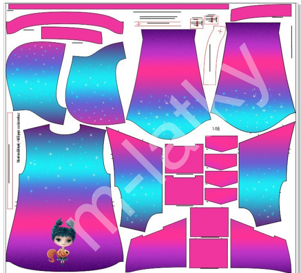 F - Panel dětská bunda Julie - softshell zimní pružný - Lev (1)