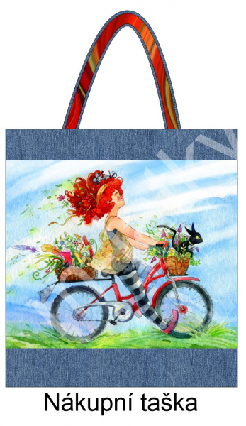 Panel - nákupní taška - cyklistka (kolo) (2)