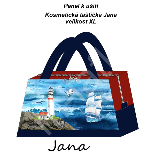 Panel k ušití - kosmetická taštička Jana - velikost XL (3)
