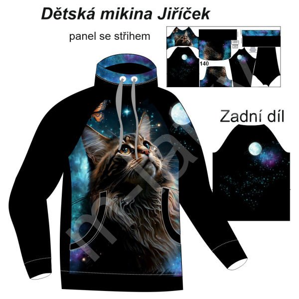 F - Panel  - dětská mikina Jiříček (širší verze) - kočky (18)