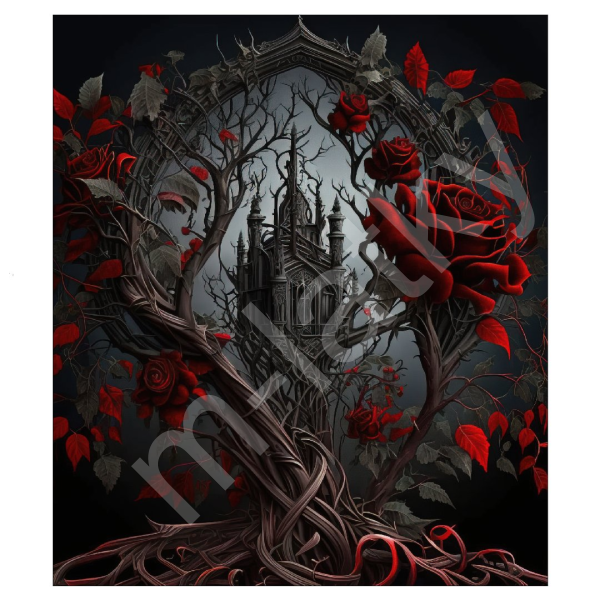 Panel  35-39 x 45 cm (více v popisu produktu) - růže - gothic (1)