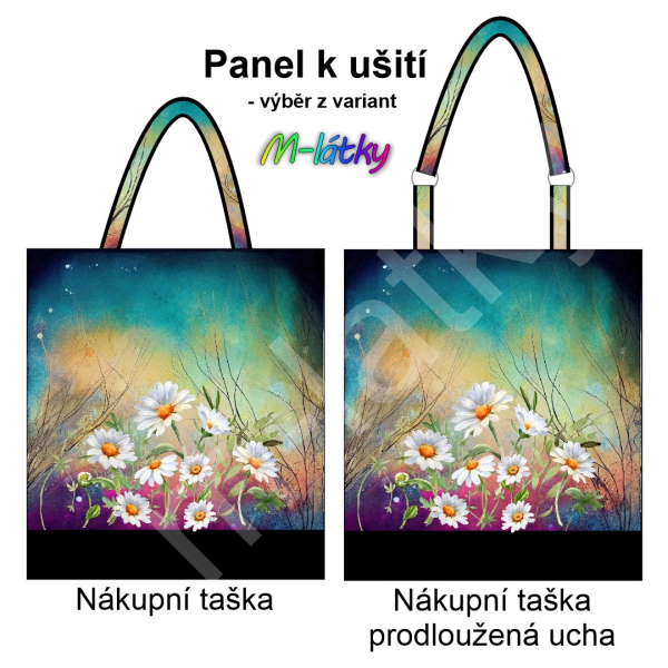 Panel k ušití  - nákupní taška/nákupní taška s prodluženými uchy - výběr z typu a materiálů  - citrony (1)