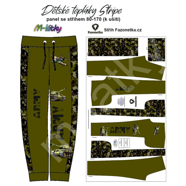F - Panel k ušití   - dětské tepláky Stripe 80 -170 - mandaly (3)