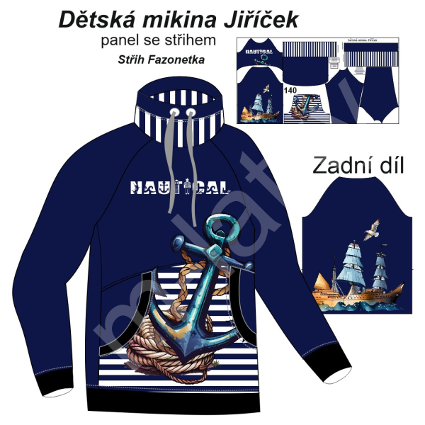 F - Panel  - dětská mikina Jiříček (širší verze) - duha (16)