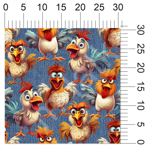 Vzor - veselá kuřata (slepice) (1)