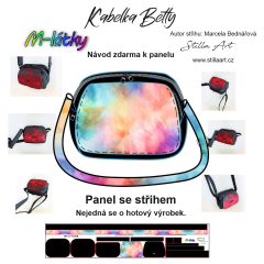 OB B - Panel k ušití - Mini crossbody  Betty - barevná abstrakce - fotonávod v popisu produktu