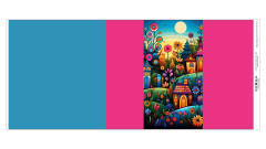 Panel - nastavitelný obal na knihu - domečky (3)