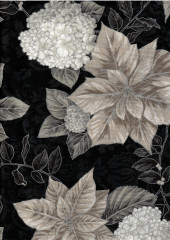 PA Holiday Flourish - Snow Flower 21595-304 100% bavlna - stříbrotisk