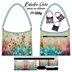 OB Panel se střihem - Kabelka Soňa - luční květy návod k panelu zdarma - více v popisu produktu