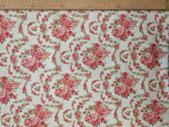 PA Len - růžičky 90% len 10% polyester - digitální tisk