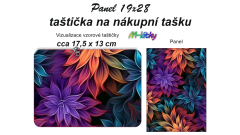 OB Kapsička k nákupní tašce/kosmetická taštička - květy fraktál Panel k ušití - náš tisk na objednávku