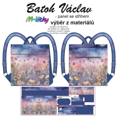 OB Panel překlápěcí batoh Václav Classic - luční květy panel se střihem tisk na objednávku