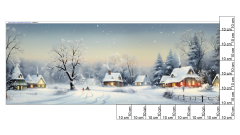 OB Panel  145 x 55 cm  - zimní krajina (vánoční, domečky) Materiál - výběr z variant